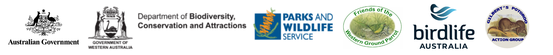 Logos of six Australian environmental organizations on a white background, arranged in a horizontal line.