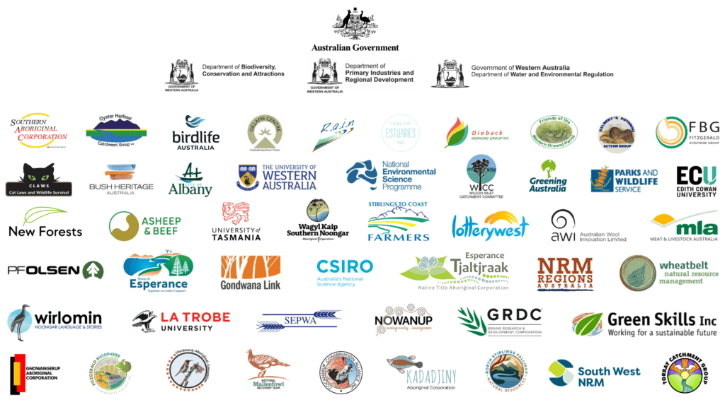 Collage of Australian environmental and agricultural organization logos on a white background.